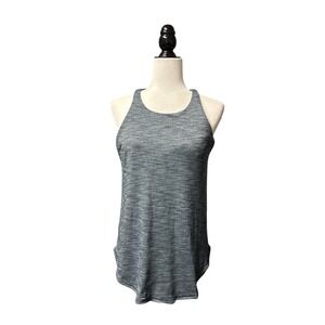 Lululemon Raise the Barre Tank Top Women Size 10 Heathered Gray Open‎ Racerback